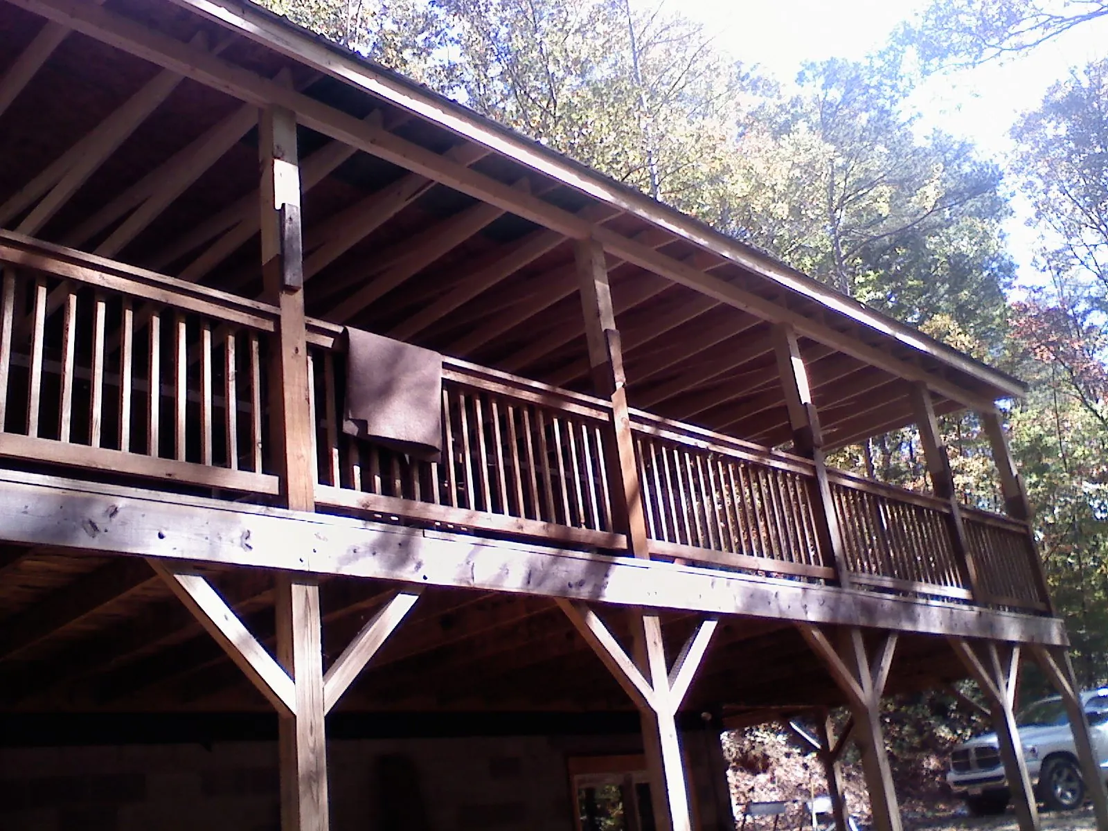 Timber framing under a new elevated porch and deck — Roof Leak Repair in Kinderhook by Roofing Brothers